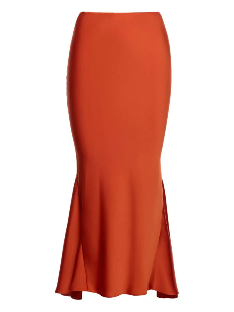 V:PM ATELIER  Terra satin fishtail midi skirt