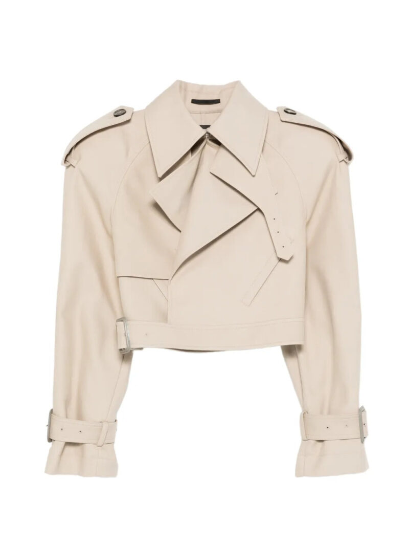 WARDROBE.NYC  Drill Perfecto buckle fastening trench jacket