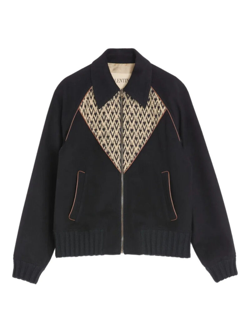 Valentino Garavani  jacquard inlaid bomber jacket