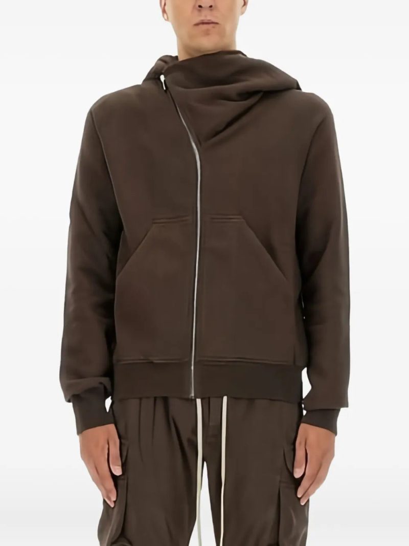 Rick Owens DRKSHDW  asymmetrical-zipper hoodie
