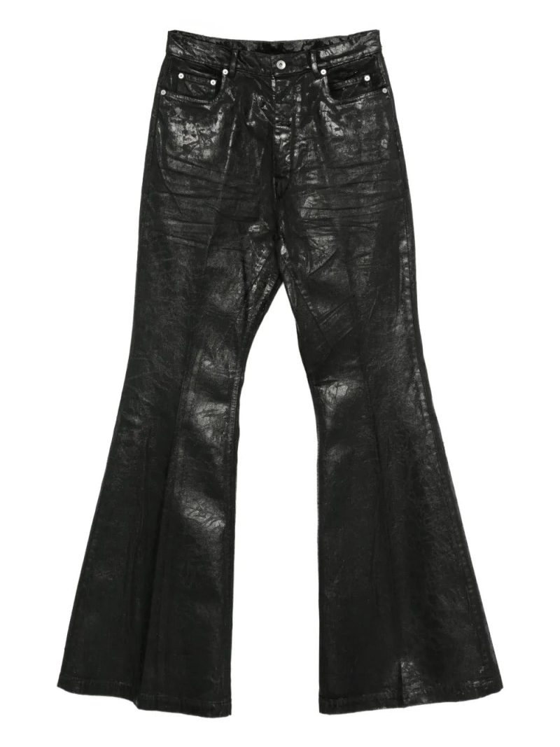 Rick Owens  metallic-effect flared trousers