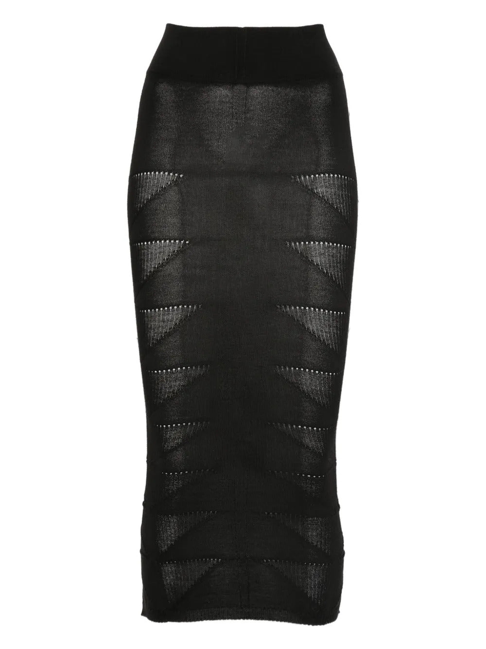 Rick Owens geometric-pattern wool skirt