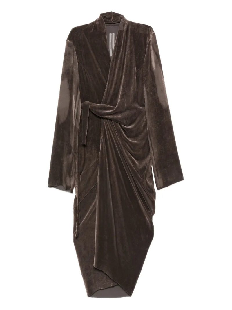 Rick Owens  draped wrap midi dress