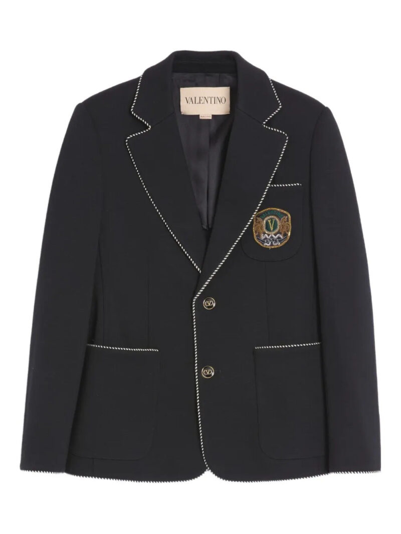 Valentino Garavani  patch piping single-breasted jacket