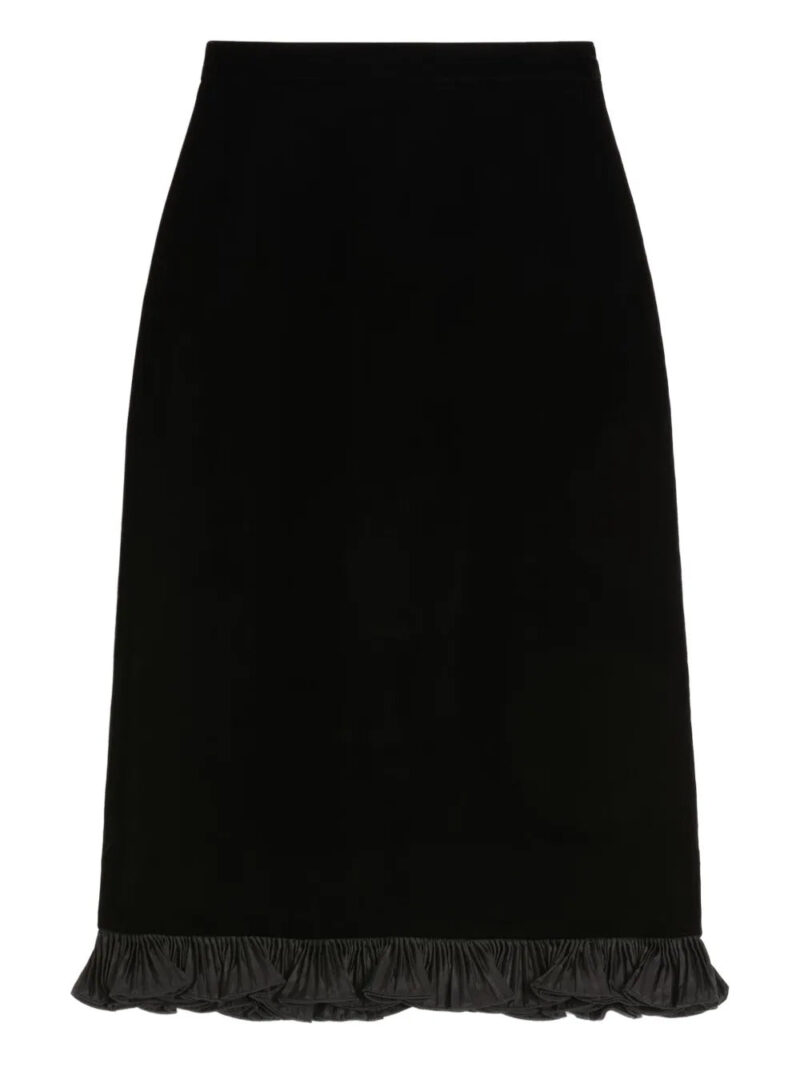 Valentino Garavani  sablé velvet skirt