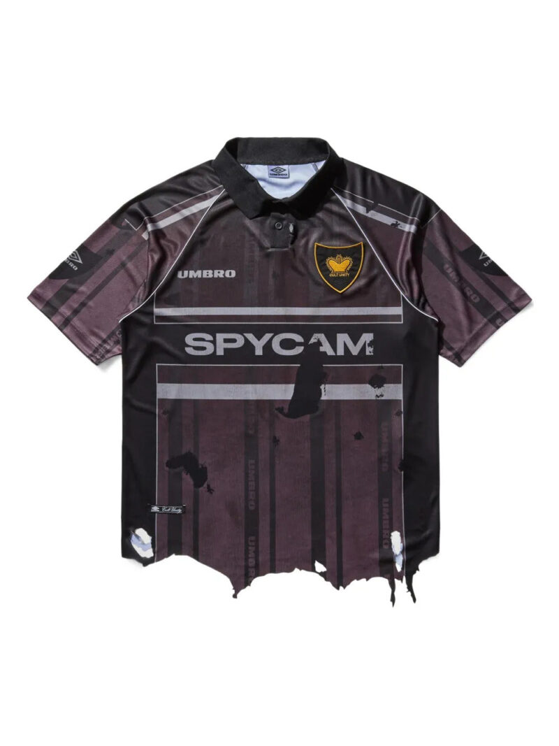 UMBRO  Spycam distressed-effect polo shirt
