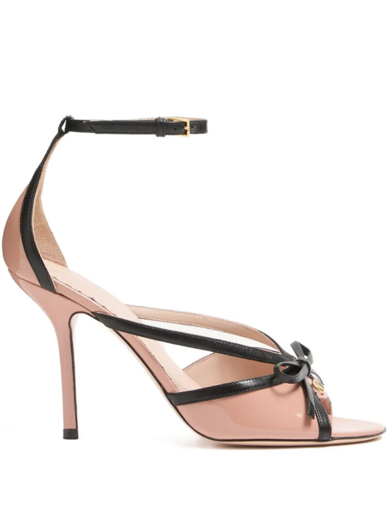 Valentino Garavani  Bepointy bow-detail leather sandals