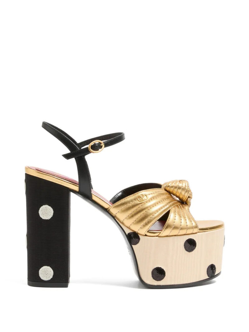 Valentino Garavani  Crasher platform sandals with Plus de Pois embroidery 125mm
