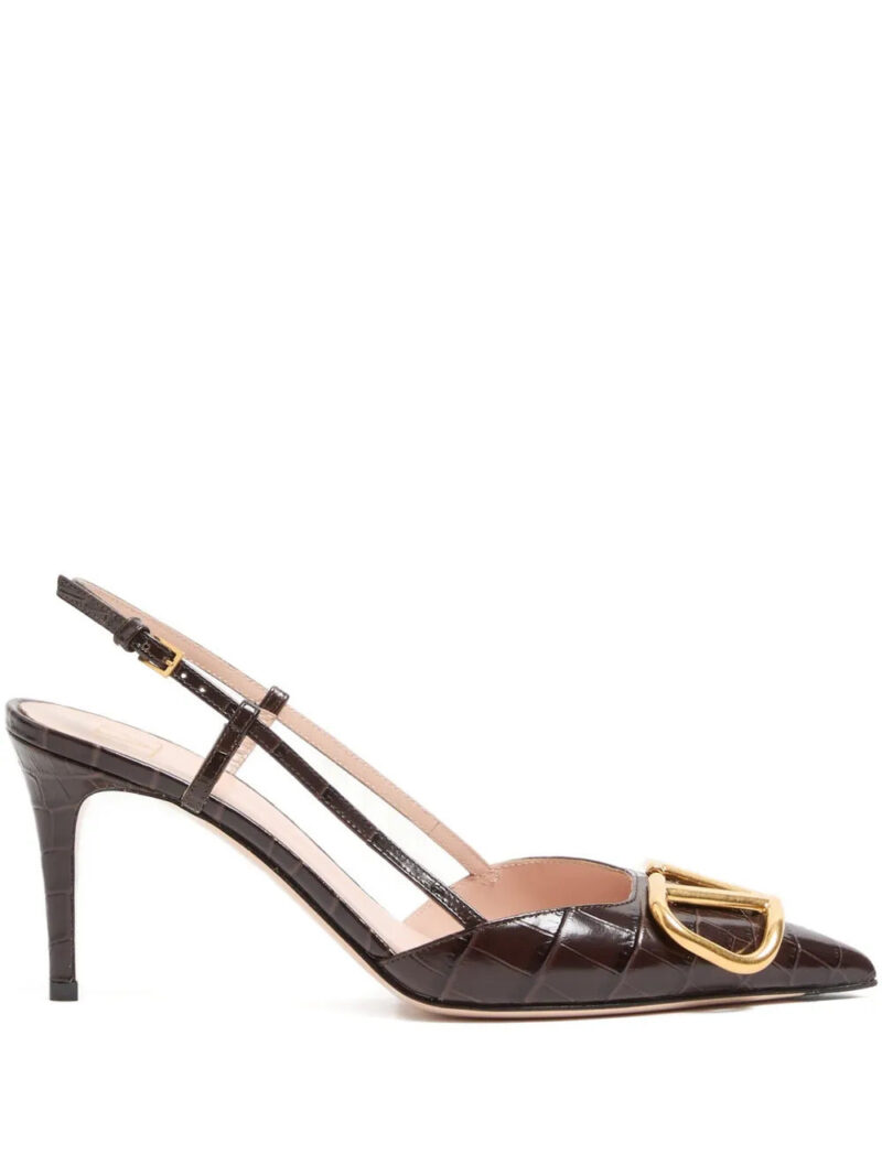 Valentino Garavani  vlogo crocodile-effect slingback pumps