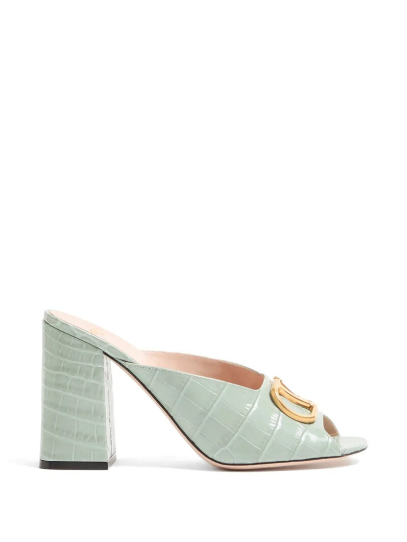 Valentino Garavani  VLogo Signature Slide Sandals In Printed Calfskin 95MM
