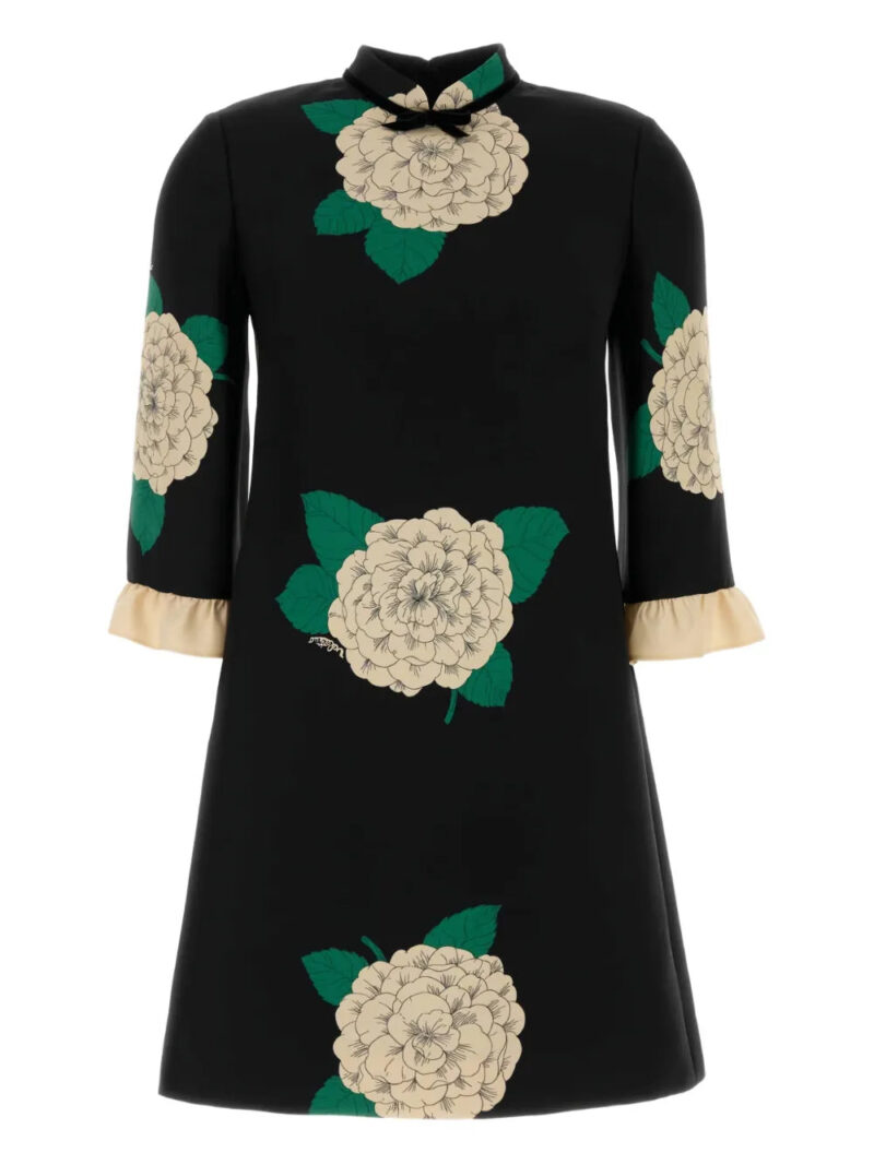 Valentino Garavani  Crepe Couture with Après L'Hiver print mini dress