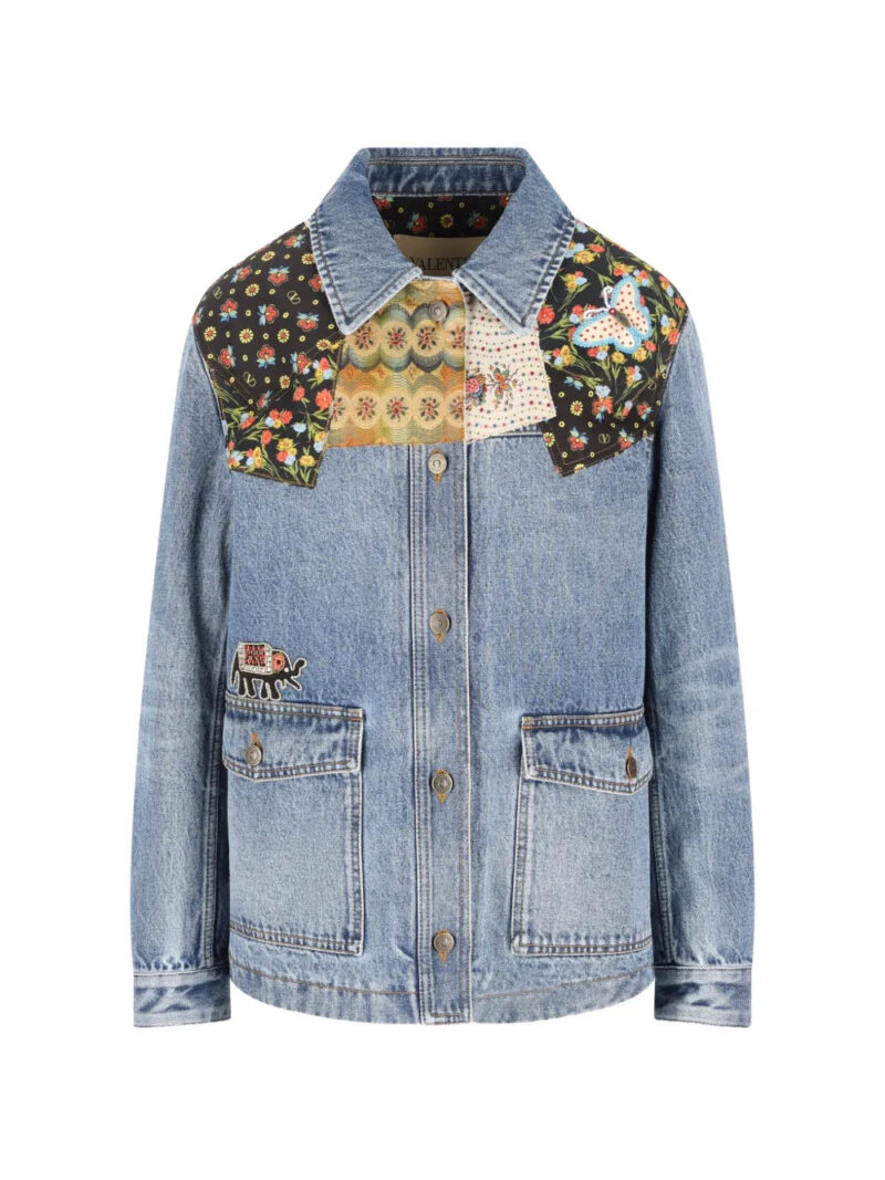 Valentino Garavani  floral-patches denim jacket