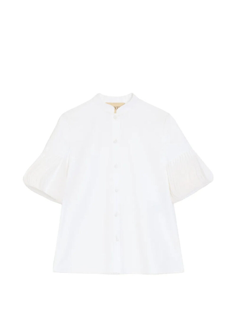 Valentino Garavani  embroidered pleated-sleeve shirt