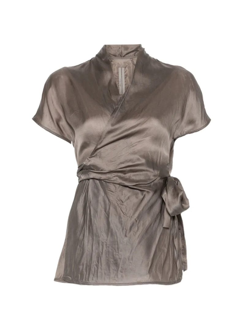 Rick Owens  tie-detail short-sleeve blouse