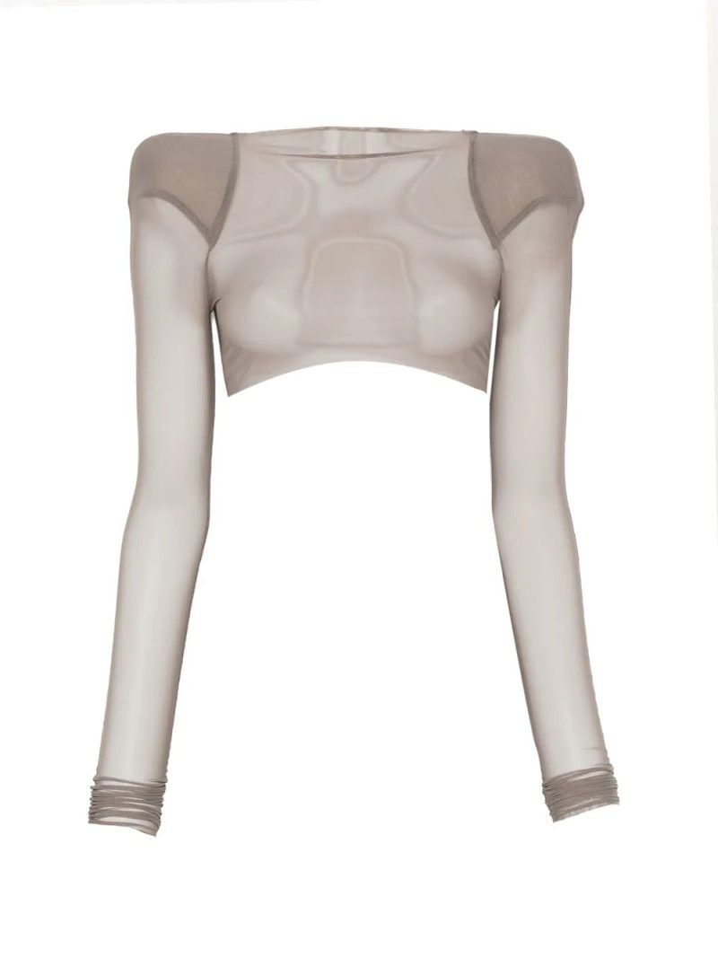 Rick Owens  Helm structured-shoulder crop T-shirt