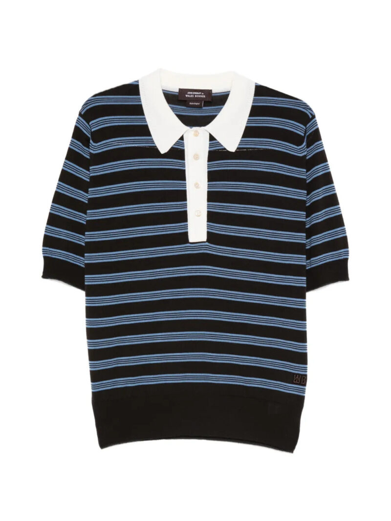 Wales Bonner  Breeze striped-pattern polo top