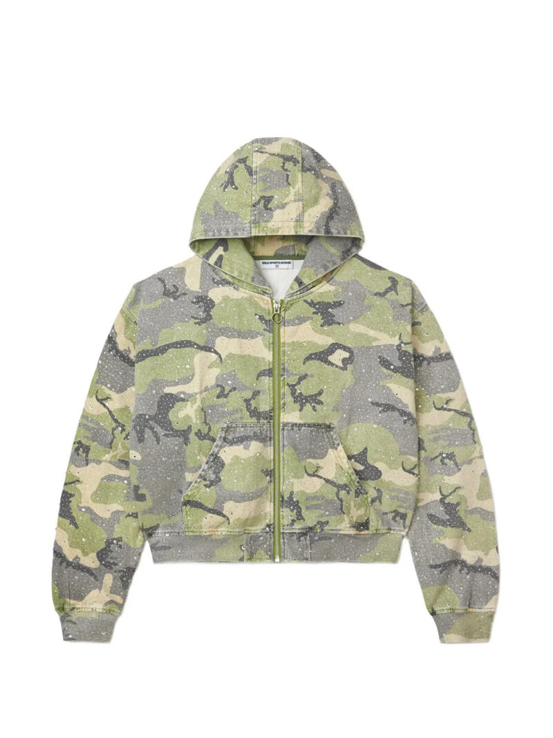 Vale  crystal-embellished camouflage hoodie