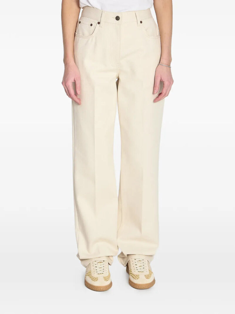 Valentino Garavani  pleated gold detail jeans