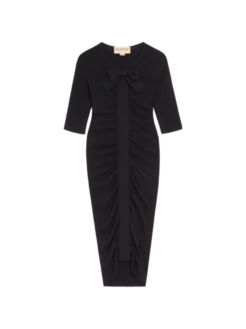 Valentino Garavani  bow ruching knitted mini dress