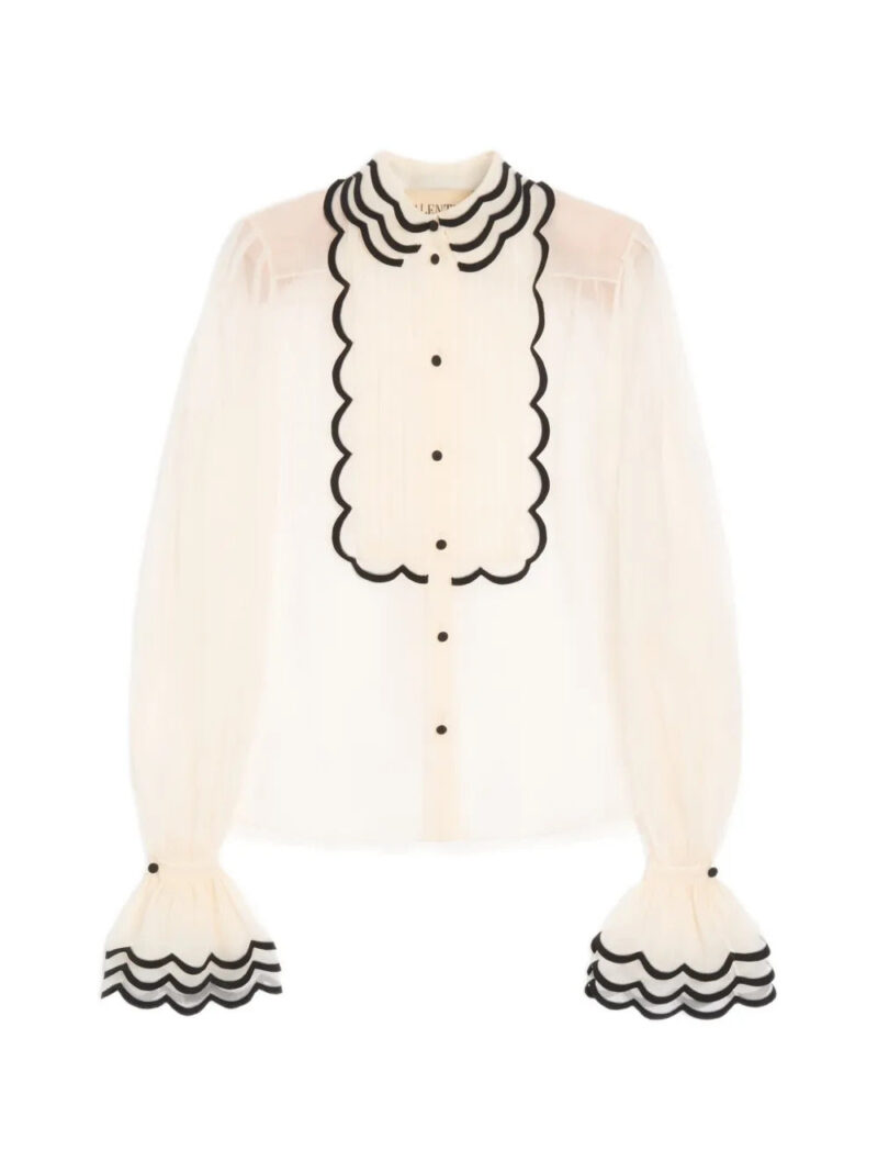 Valentino Garavani  embroidered organza shirt