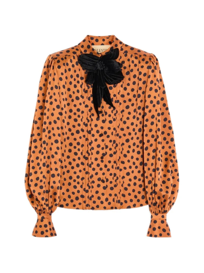 Valentino Garavani  crepe satin shirt with Plus de Pois Dalmata print