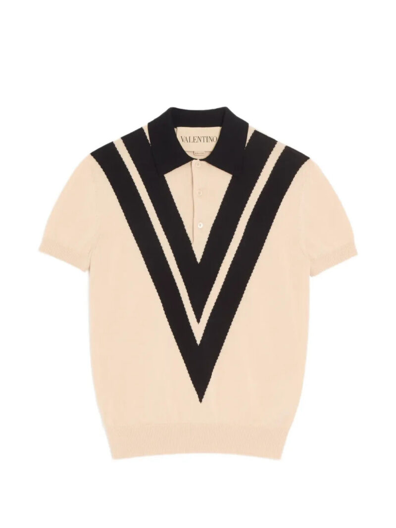 Valentino Garavani  cotton polo with inlaid V