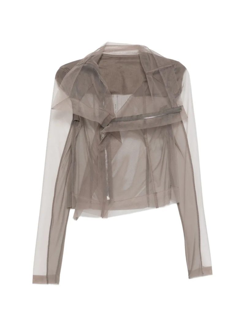 Rick Owens  tulle zip-up blouse