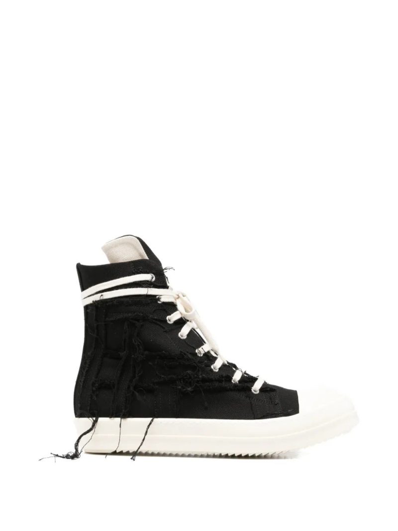 Rick Owens DRKSHDW  frayed high-top sneakers
