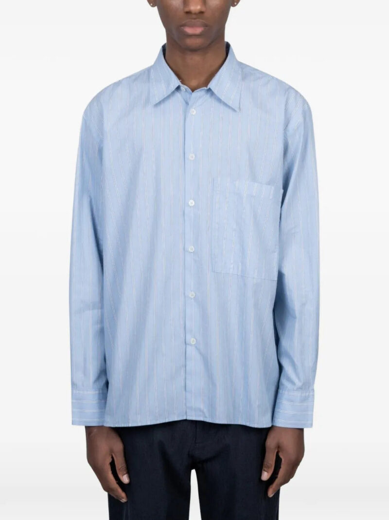 Universal Works  square-pocket striped shirt
