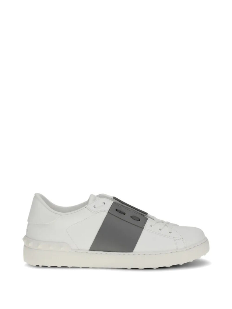 Valentino Garavani  studded stripe leather sneakers