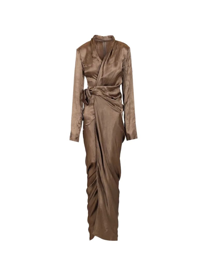 Rick Owens  tie long-sleeve maxi dress