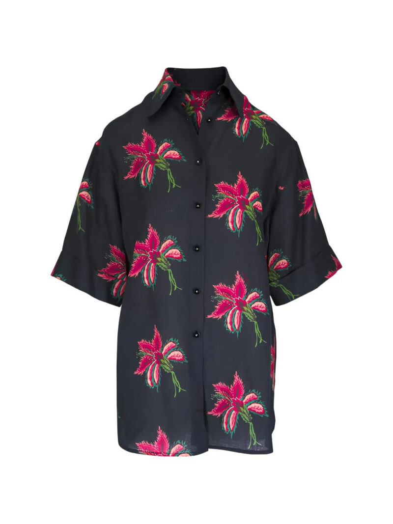 Valentino Garavani  floral short-sleeves blouse