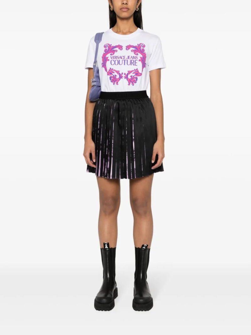 Versace Jeans Couture  Watercolour Barocco pleated mini skirt