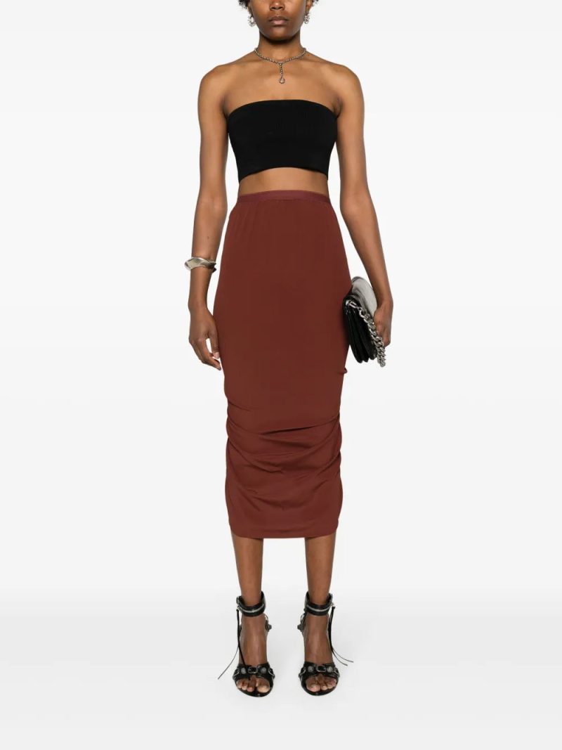 Rick Owens Shrimp draped midi skirt