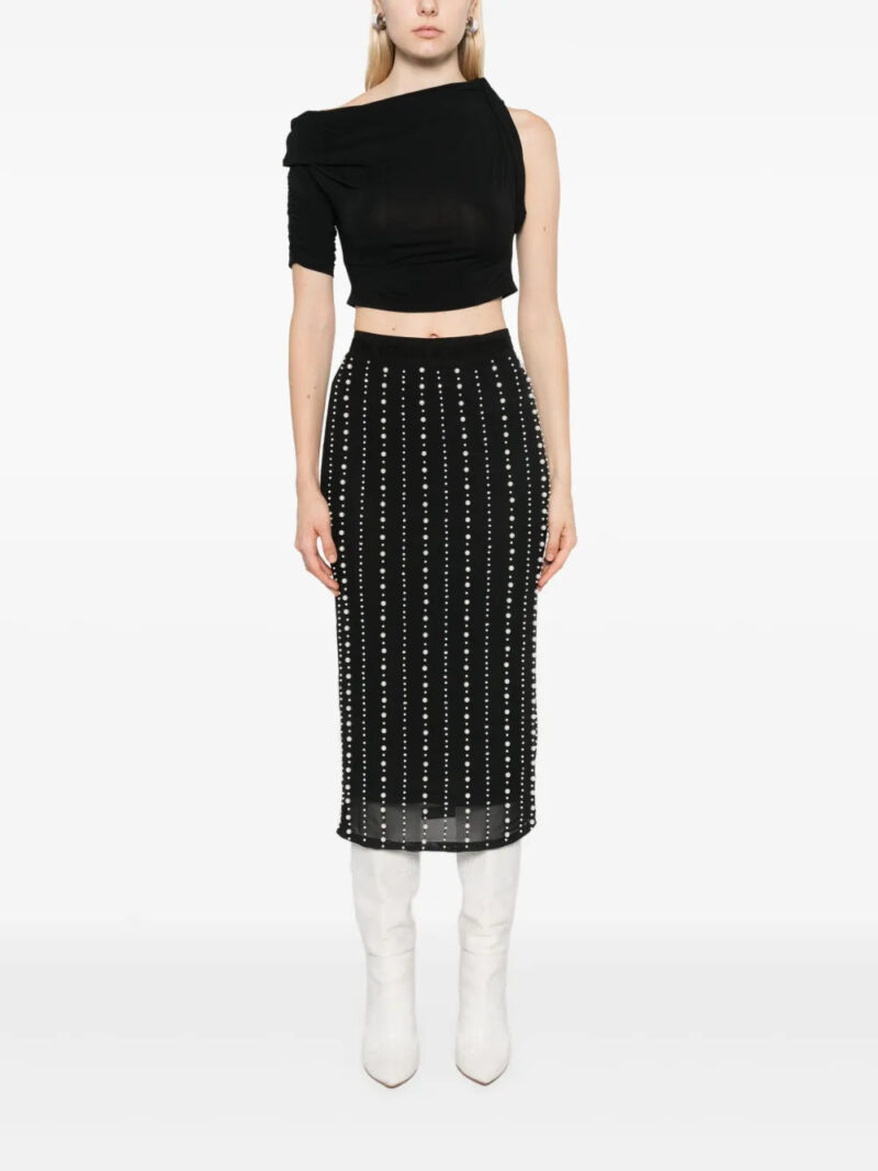 Versace Jeans Couture  pearl-embellished midi skirt
