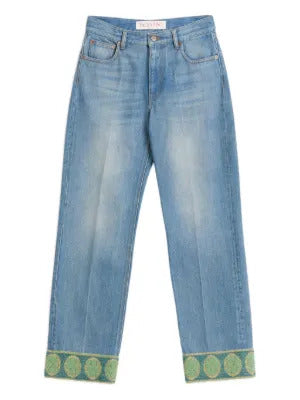 Valentino Garavani  jacquard-trim jeans