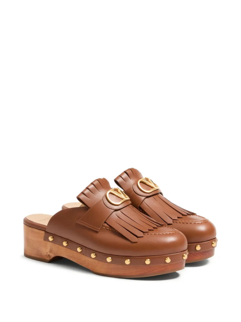 Valentino Garavani  45mm VLogo Signature fringed clogs