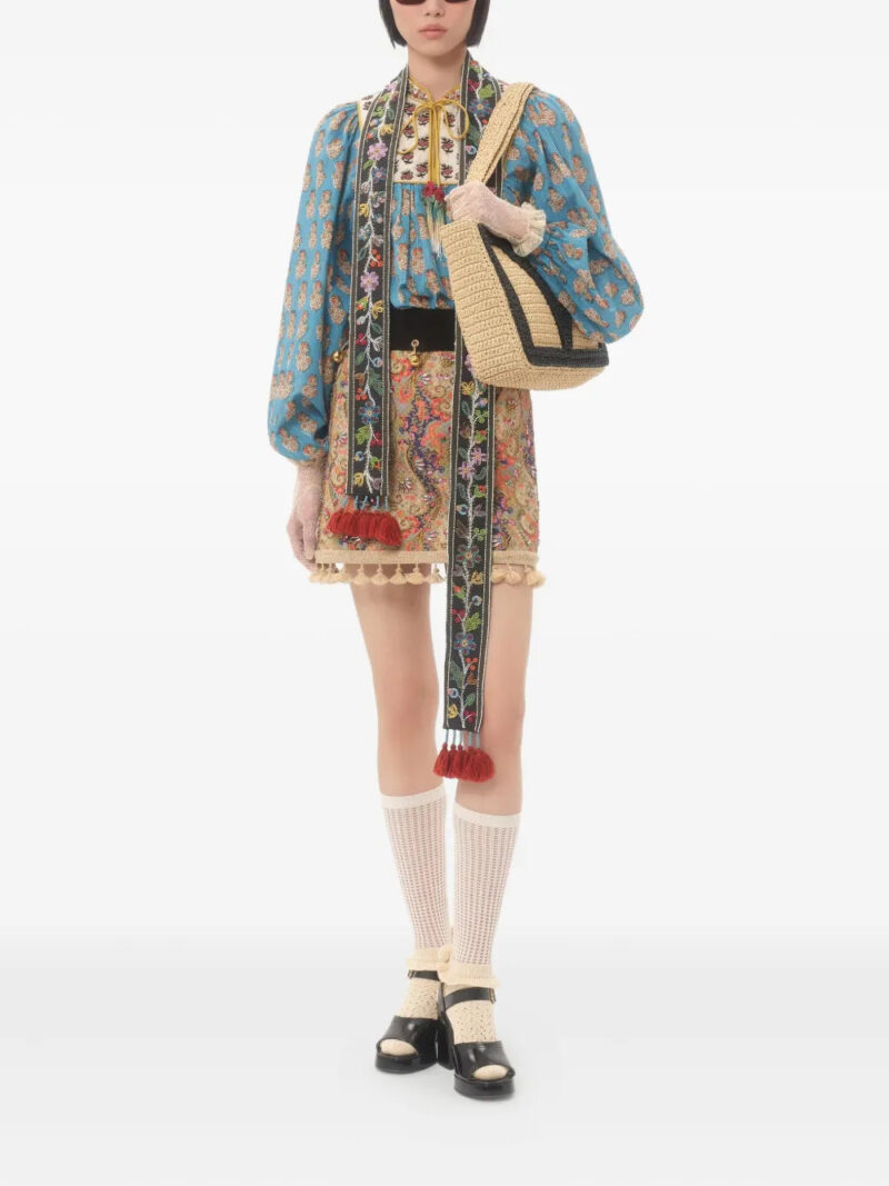 Valentino Garavani Voyage Imaginaire-print embroidered skirt