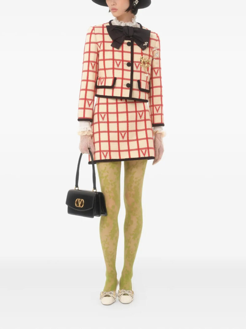 Valentino Garavani  grid-patterned mini skirt