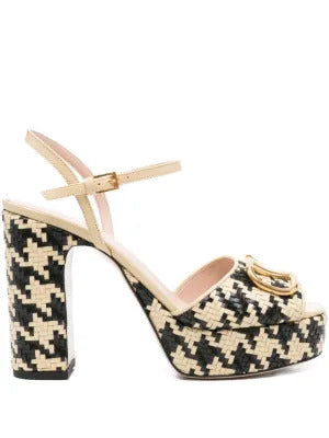 Valentino Garavani  115mm houndstooth platform heeled sandals