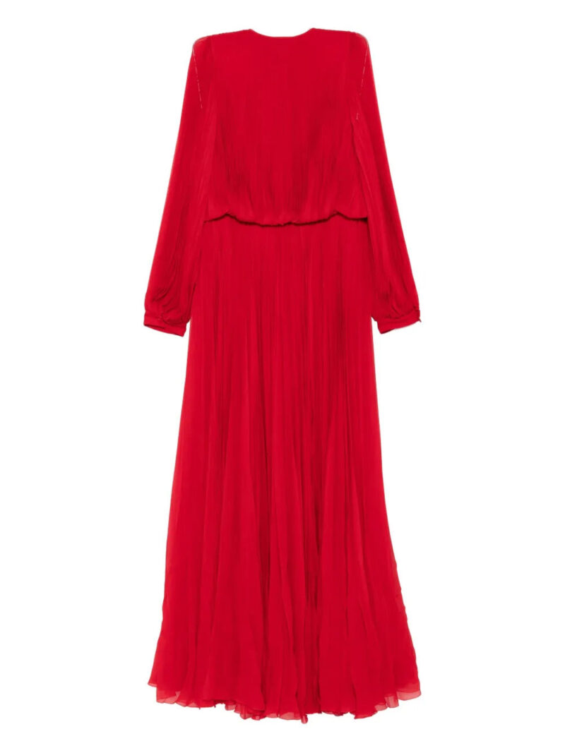 Valentino Garavani pleated long-sleeve dress