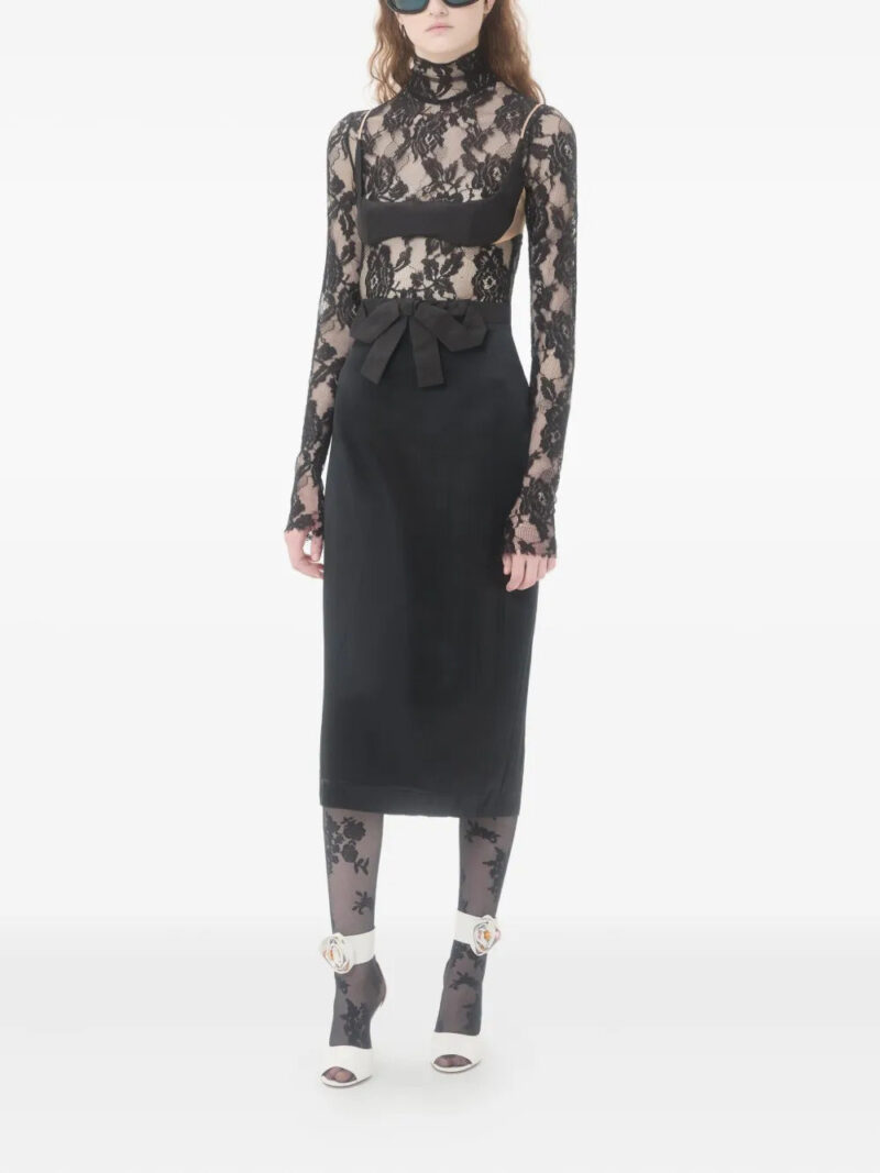 Valentino Garavani  bow-detail satin midi skirt