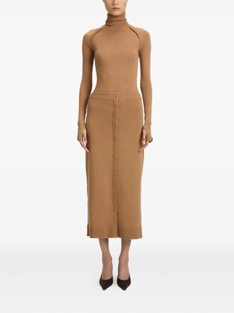 Victoria Beckham Button Detail midi skirt