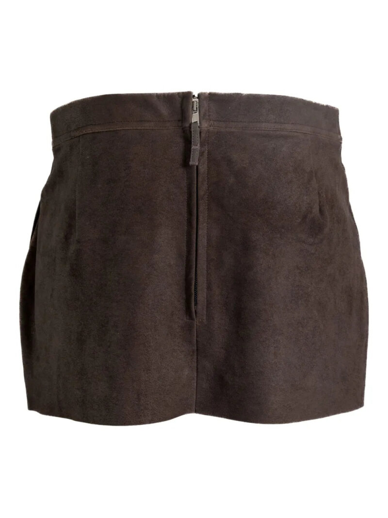 Rick Owens rear-zip suede skirt