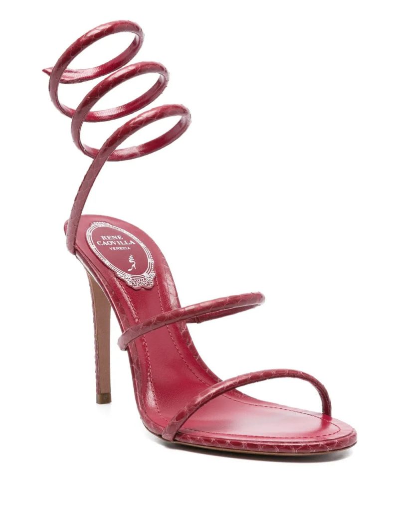 René Caovilla 80mm Cleo spiral-wrap leather sandals