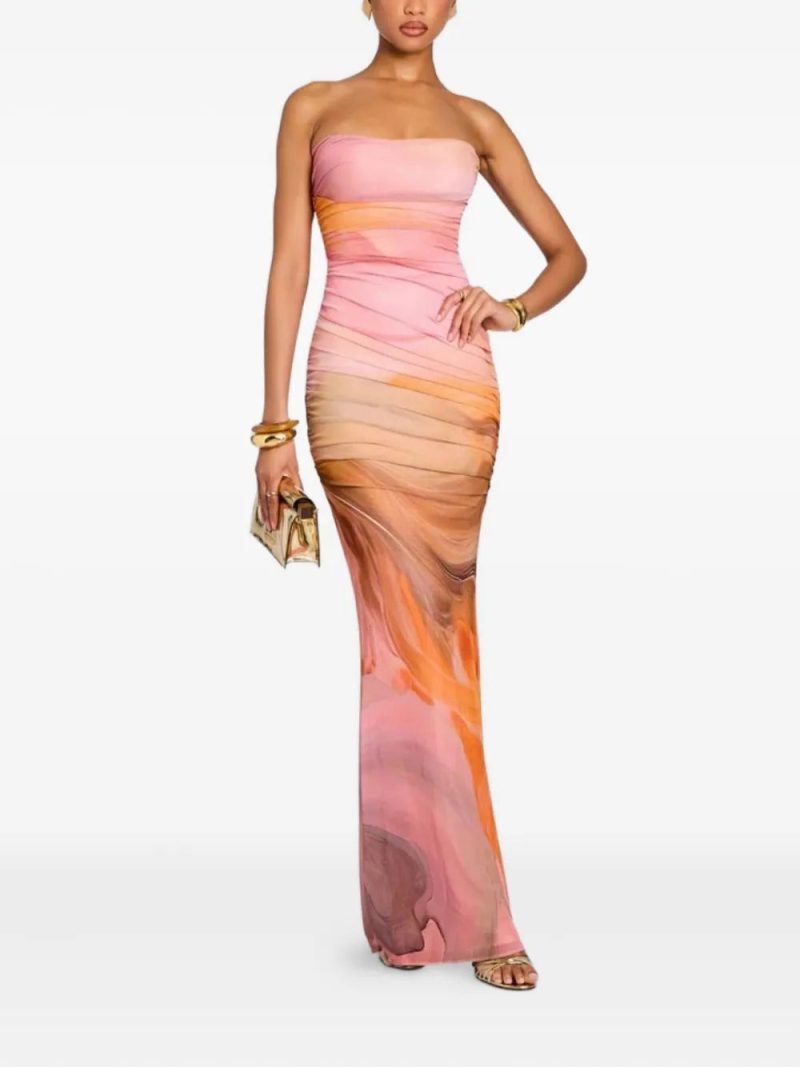 Retrofete Isadore ruched strapless maxi dress