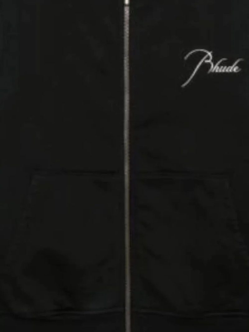 RHUDE logo-embroidered zip-up hoodie