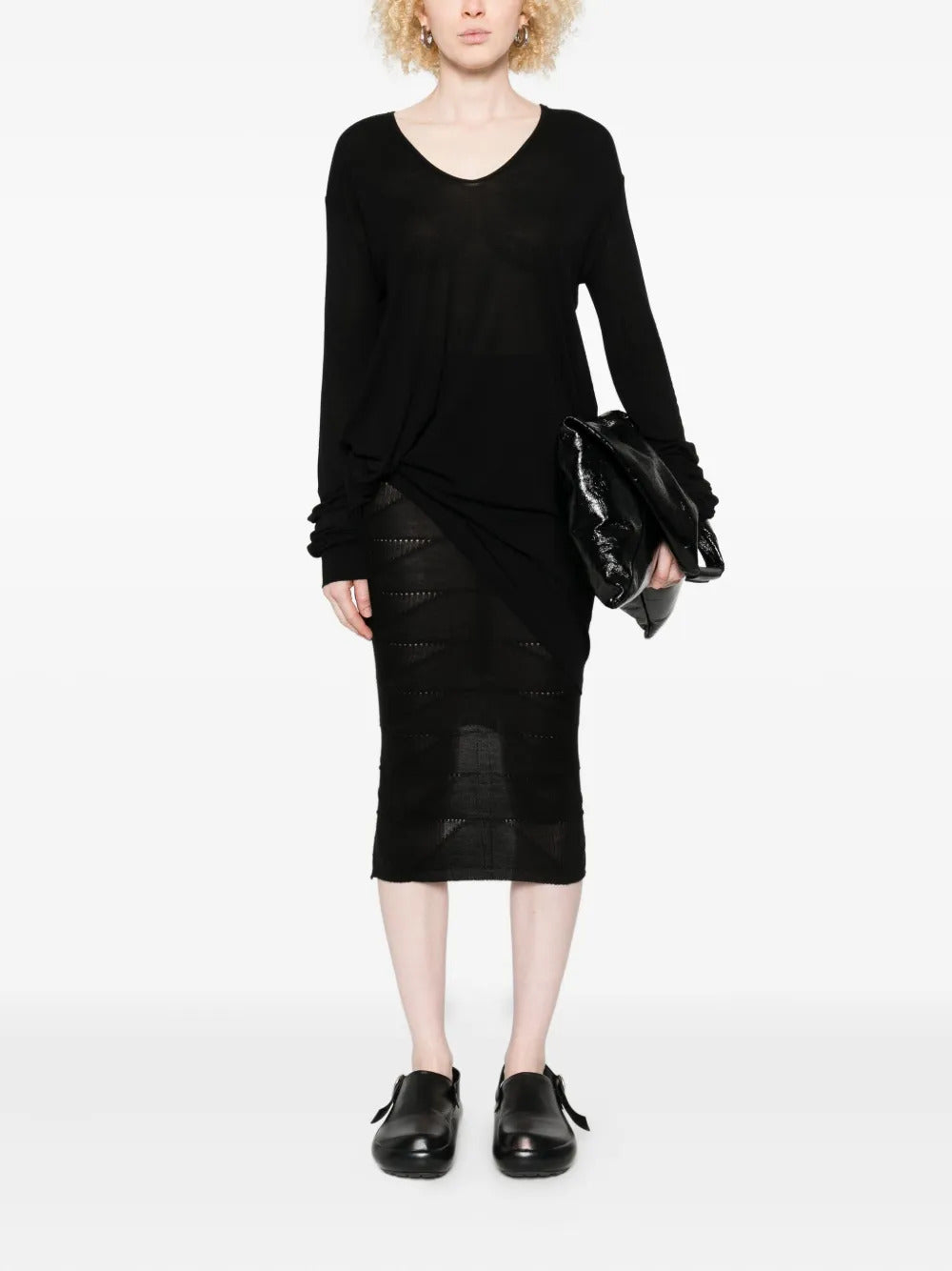 Rick Owens geometric-pattern wool skirt - Image 4