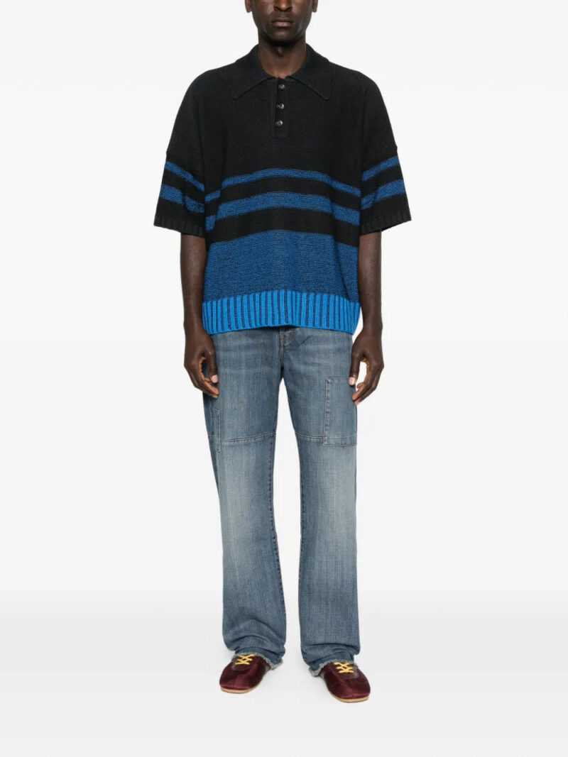 Wales Bonner  stripe button polo shirt