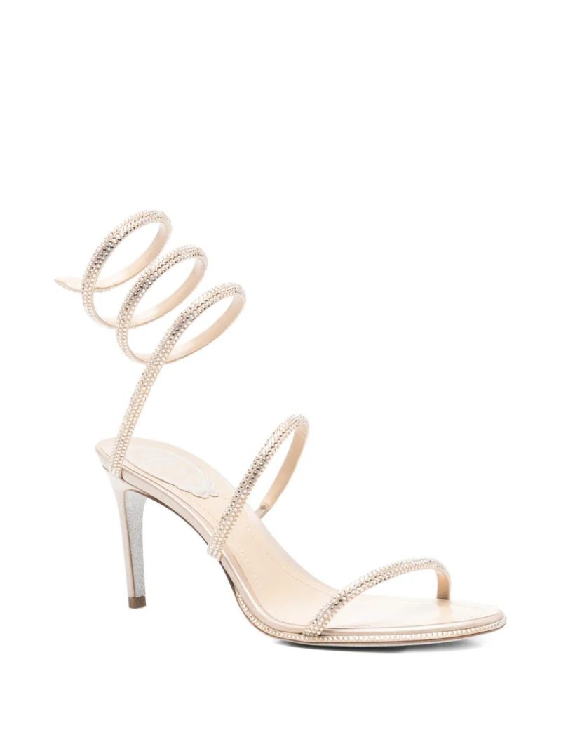 René Caovilla 80mm strass-spiral sandals